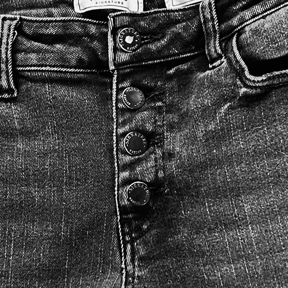 KanCan Black Washed Ankle Skinny Jeans Mid-Rise Button-Fly Frayed Hem Women’s 28 - Picture 8 of 16